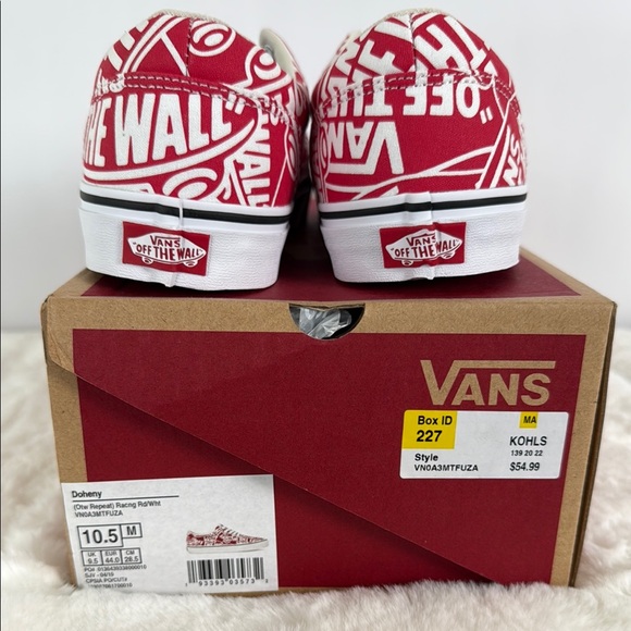 Vans mens Doheny 'OTW Repeat' Red and white  Sneakers - Picture 6 of 6